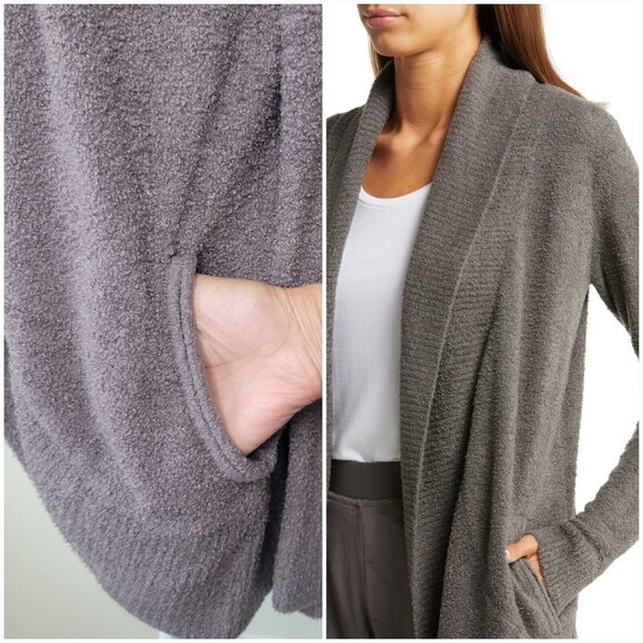 Barefoot Dreams Sweaters - Barefoot Dreams Women's Size XS-Sm CozyChic Lite Circle Cardi in Charcoal Gray